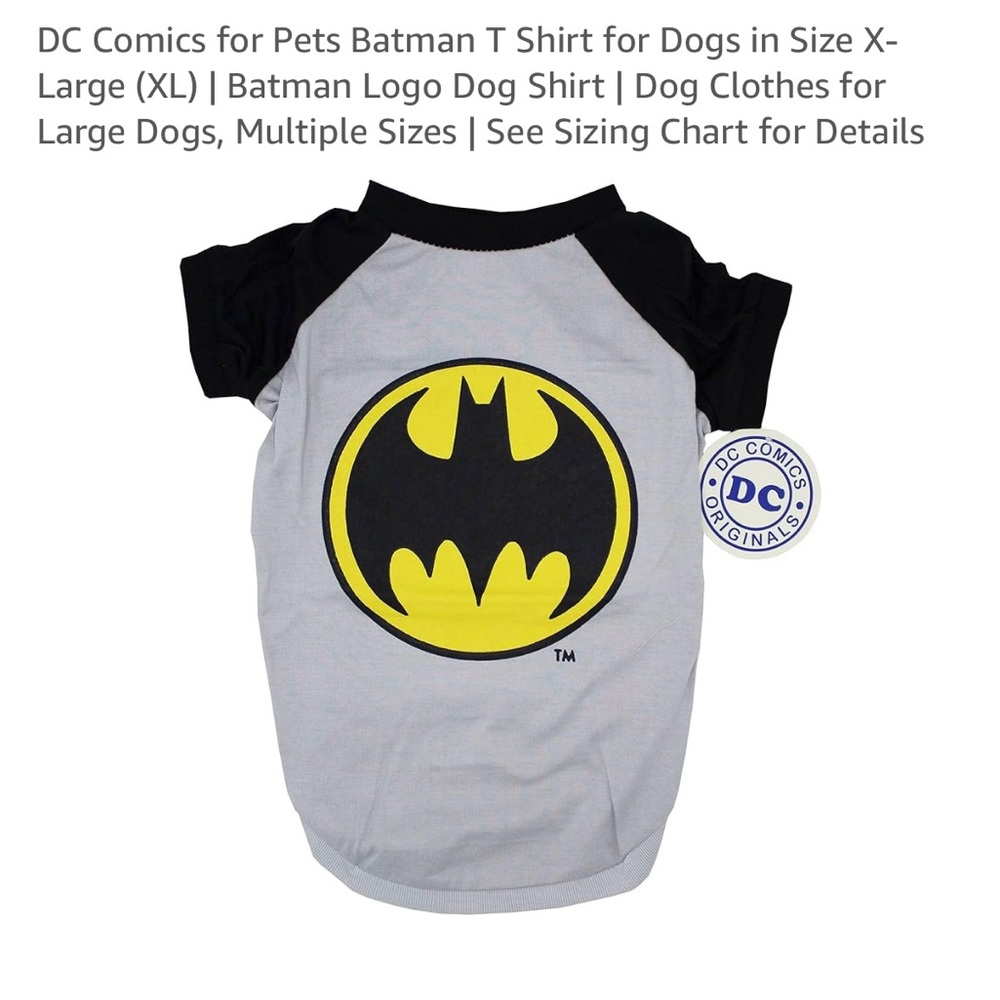 DC Comics Black and Yellow Batman Dog Shirt